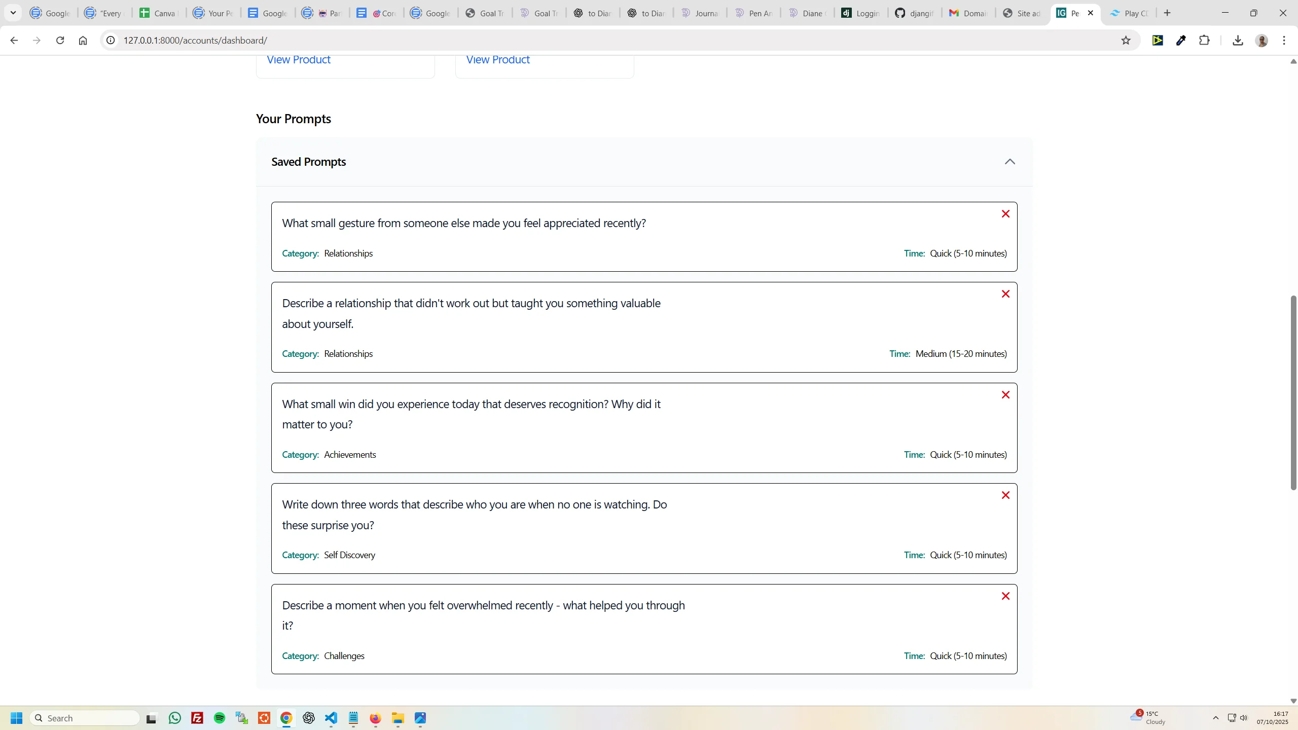 Journal Prompt Generator – A Portable Django App for Daily Reflection
